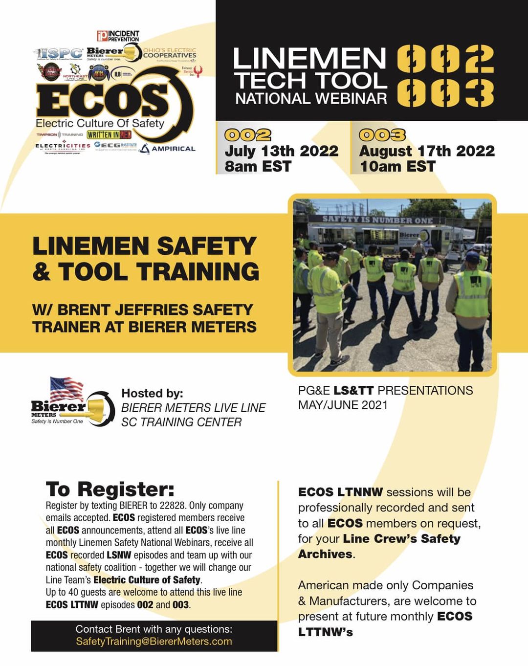 Linemen Tech Tool Webinar 002-003: Linemen Safety and Tool Training – ECOS
