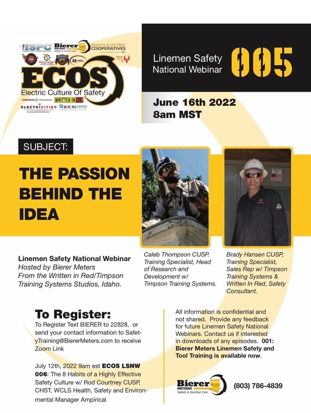 Lineman Safety Webinar 005: The Passion Behind the Idea – ECOS